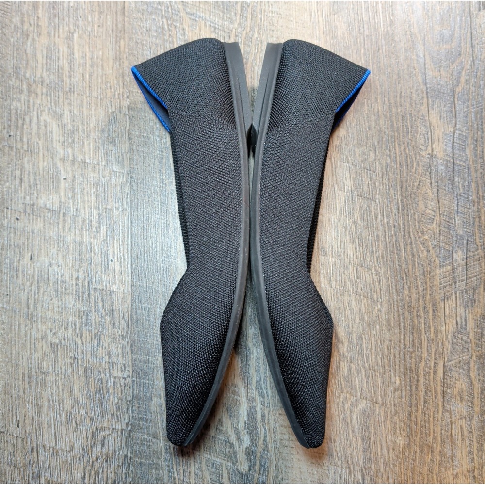 Rothy's The Point II Ballet Flat Black Knit Women Size 10 With In Love Insoles - Picture 10 of 13